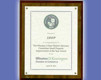 Wheaton Urban District Award for Small Property Improvement of the Year April 30, 2014.